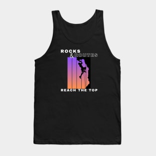 Rocks and Routes - Reach the Top | Climbers | Climbing | Rock climbing | Outdoor sports | Nature lovers | Bouldering Tank Top